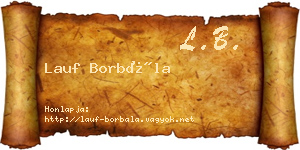 Lauf Borbála névjegykártya